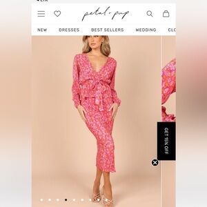 Petal & Pup Minelli Pleated Top and Skirt in Hot Pink